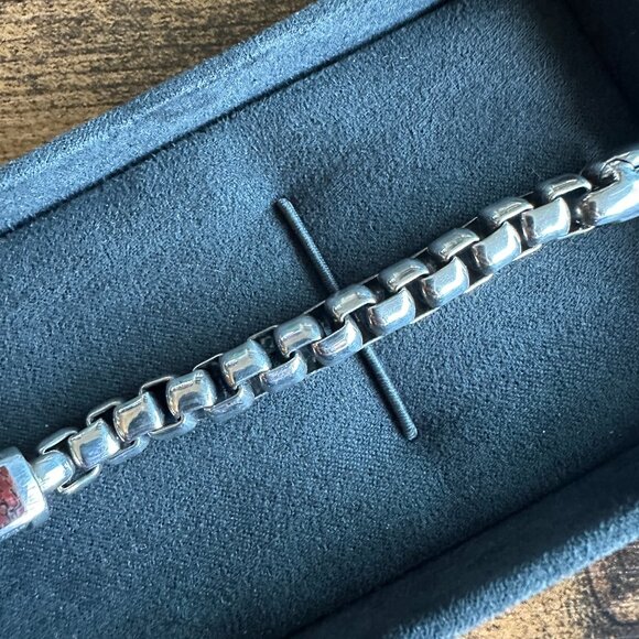 David Yurman Exotic Stone ID Bracelet w/ Red Agate - 7mm - 8.5" - RARE - Picture 7 of 16